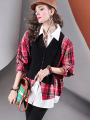 Women's faux layered shirt