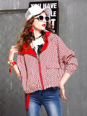 Drawstring sleeve jacket for women